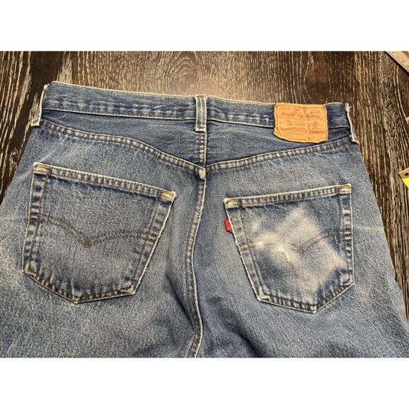 Vintage Levi’s 501 Jeans 1980s Selvedge Red Tag Blank USA W34 L36 -Actual 32/32 - Picture 5 of 16